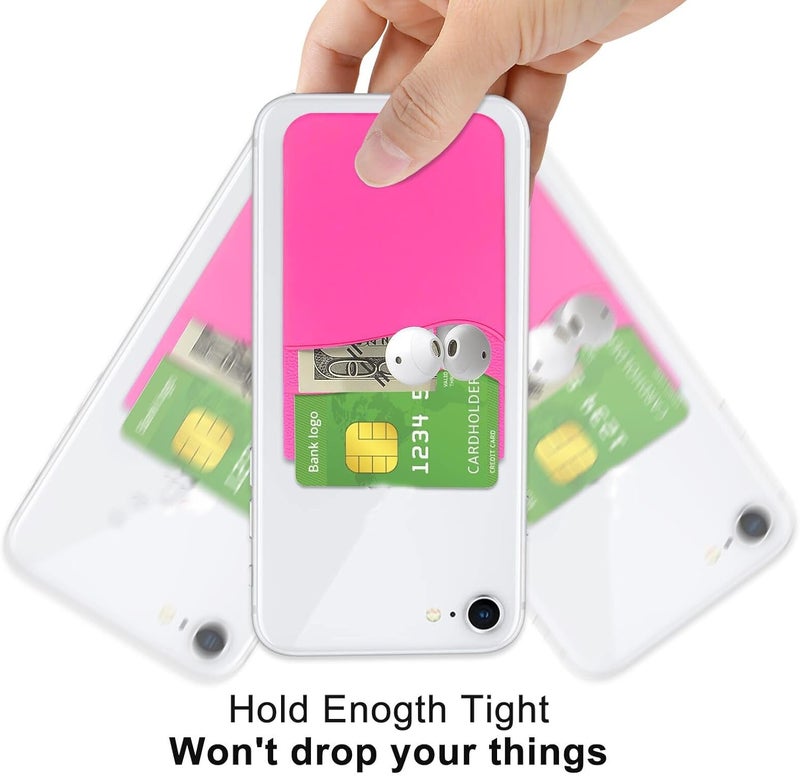 Senose Phone Card Holder, 3 Pack Phone Wallet Stick On Back of Cellphones Credit ID Card Sleeve, Strong Adhesive Cellphone Wallet Compatible for iPhone, Android & Most Smartphones - Image 5